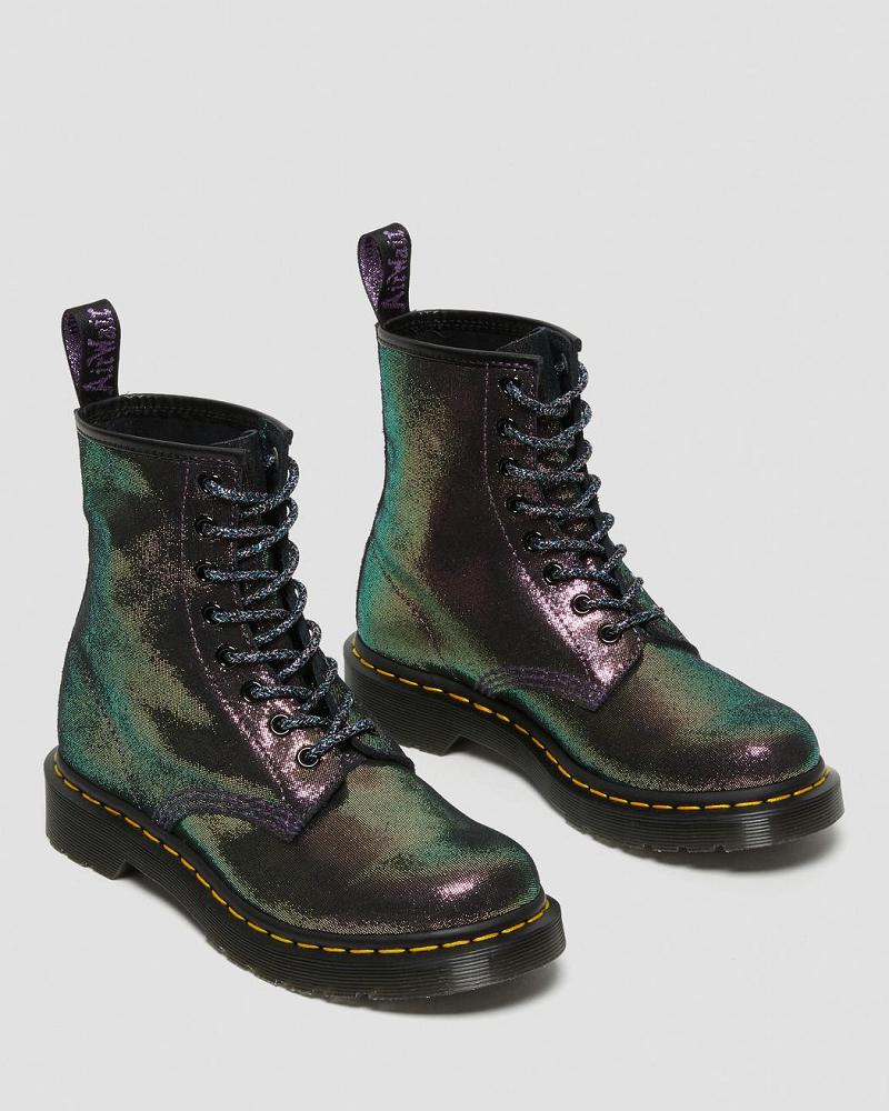 Women's Dr Martens 1460 Disco Iridescent Suede Lace Up Boots Purple | AU 156DFM